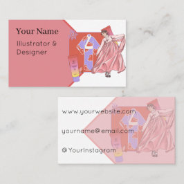 Tarjeta De Visita Flowing Pink Hanbok & Glow BB Cream