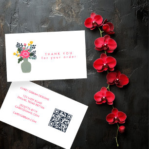 Tarjeta De Visita FLOWVASE QR Pedido de código Gracias Personalizado