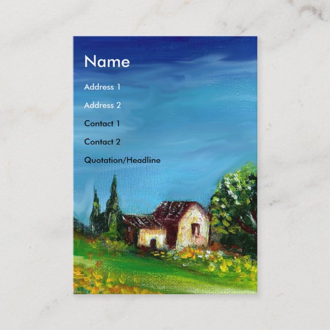 TARJETA DE VISITA FLUJOS Y CAMPO EN TUSCANIA-ITALIA (Anverso)