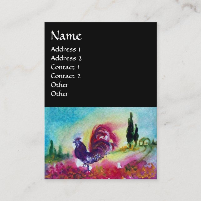 TARJETA DE VISITA FLUJOS Y ROOSTER NEGRO (Anverso)