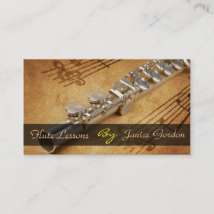Tarjeta De Visita Flute Lessons Instruments Music Instructor Busines