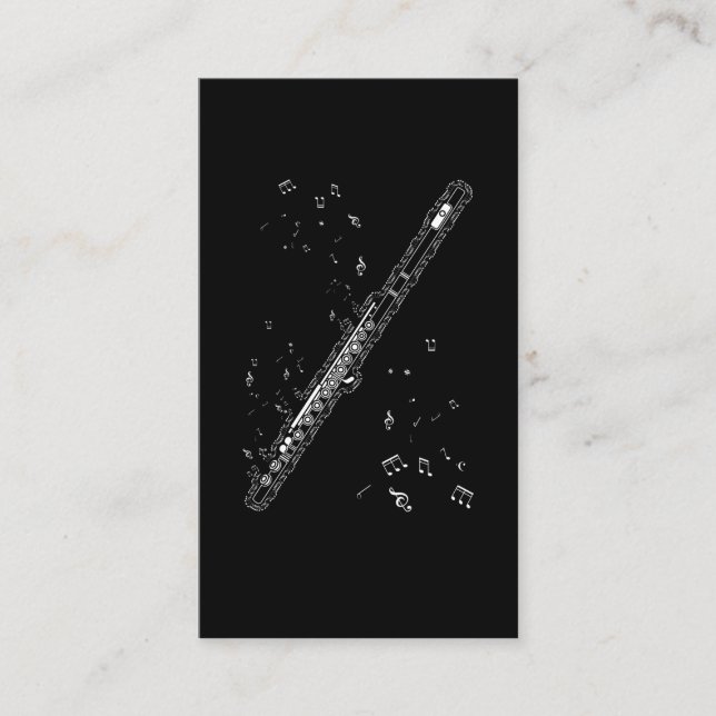 Tarjeta De Visita Flute Music Notes: El músico de instrumentos Fluti (Anverso)