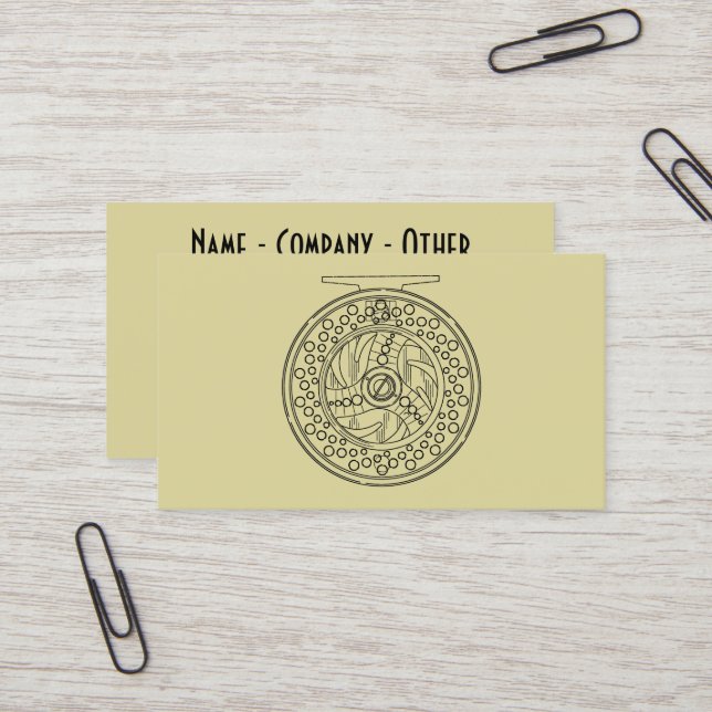 Tarjeta De Visita Fly Fishing Reel Arte para los fanáticos de la pes (Anverso/Reverso In Situ)