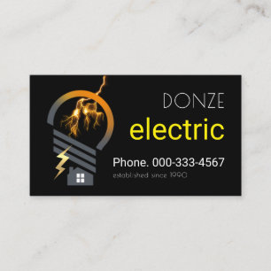 Tarjeta De Visita Foco de luz creativa en casa Rayo