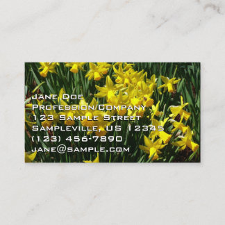Tarjeta De Visita Focos amarillos y flores de primavera alegres