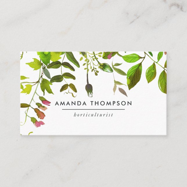 Tarjeta De Visita Foliage acuarela (Anverso)