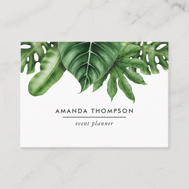 Tarjeta De Visita Foliage de la vegetación tropical (Anverso)