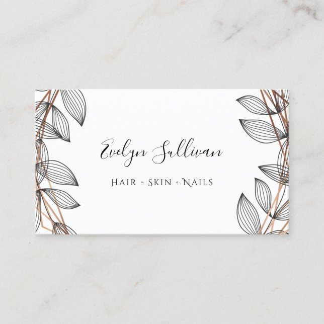 Tarjeta De Visita Foliage Frame Business Card (Anverso)