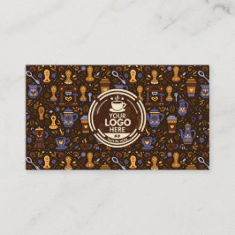 Tarjeta De Visita Folk coffee brand badge — cocoa with caramel
