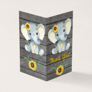Tarjeta De Visita Folladas Gracias Cartas Flores elefantes rústicos