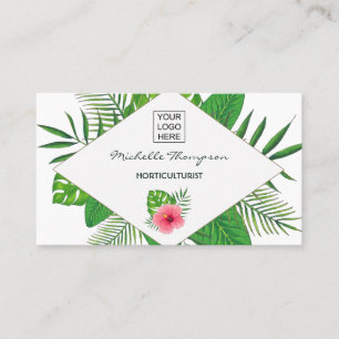 Tarjeta De Visita Follaje tropical a la acuarela personalizado