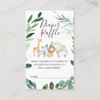 Follaje verde Safari Animales Diaper Raffle Insert