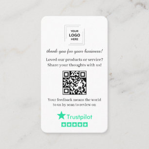 Tarjeta De Visita Folleto de revisión QR de Trustpilot estilo empres