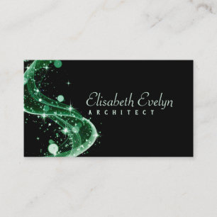 Tarjeta De Visita Fondo abstracto verde de las olas 7hui7