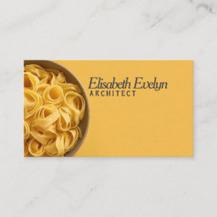Tarjeta De Visita Fondo Amarillo Vibrante con Tazón de Pasta