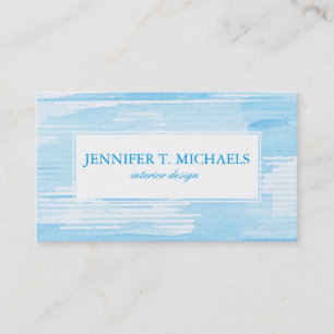 Tarjeta De Visita Fondo azul abstracto de la acuarela, textura