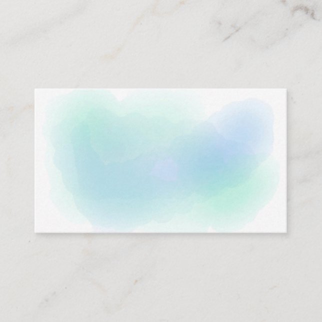 Tarjeta De Visita Fondo azul airoso de la acuarela (Anverso)