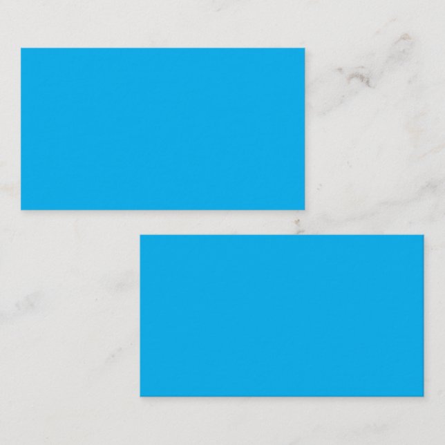 Tarjeta De Visita Fondo azul cian sólido (Anverso / Reverso)