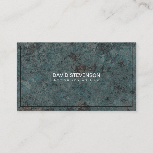 Tarjeta De Visita Fondo azul de piedra marrón (Anverso)