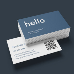 Tarjeta De Visita Fondo azul y blanco Simple Modern