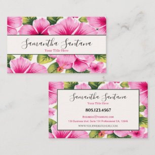 Tarjeta De Visita Fondo blanco de flores para Hibiscus