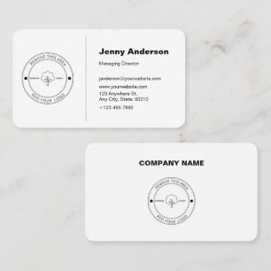 Tarjeta De Visita Fondo blanco para el logotipo de la empresa minima