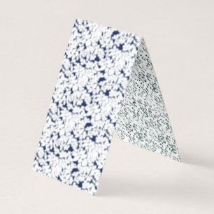 Tarjeta De Visita fondo blanco y azul con un patrón