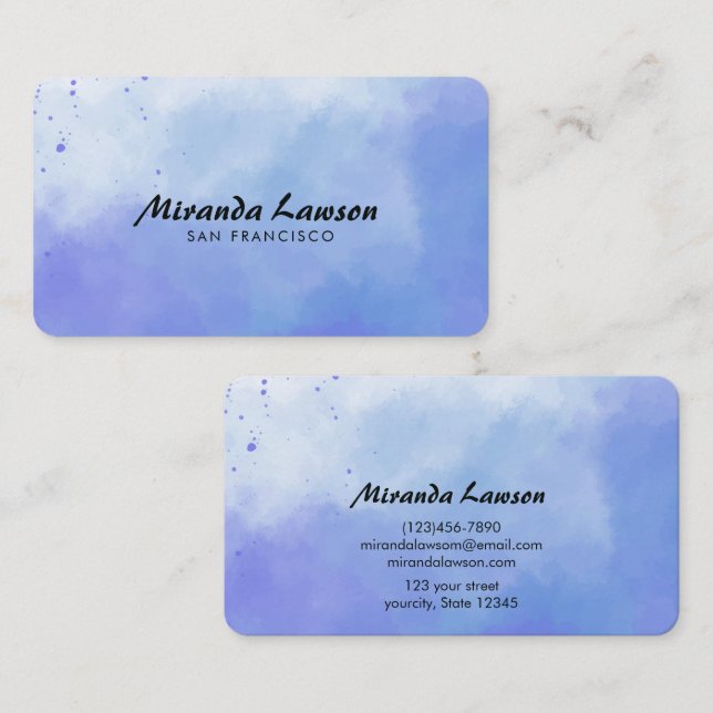 Tarjeta De Visita Fondo de acuarela (Anverso / Reverso)