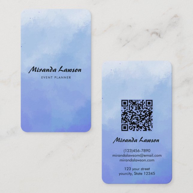 Tarjeta De Visita Fondo de acuarela (Anverso / Reverso)