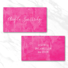 Tarjeta De Visita Fondo de acuarela rosa caliente