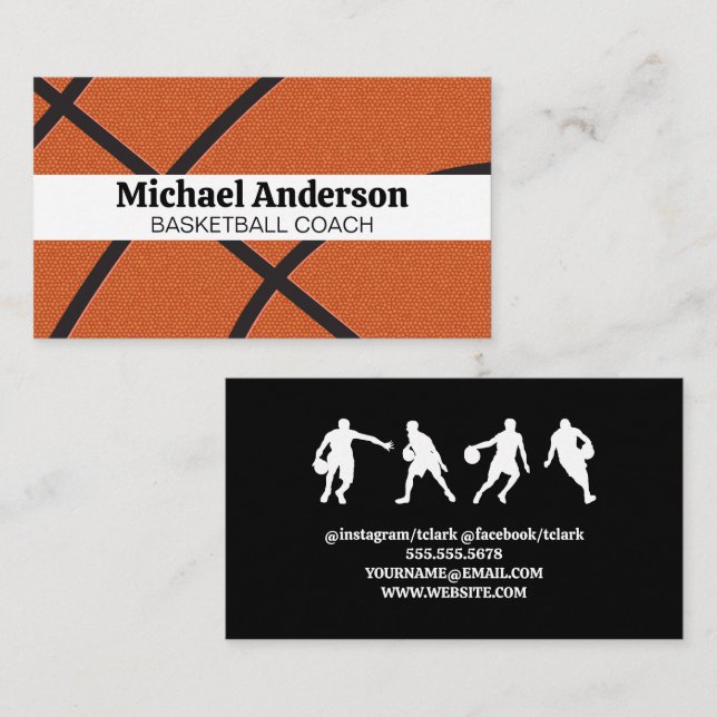 Tarjeta De Visita Fondo de baloncesto | Deportes (Anverso / Reverso)