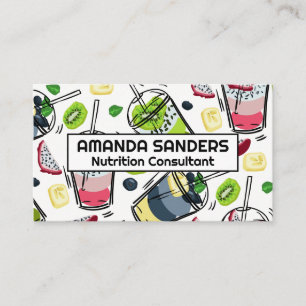 Tarjeta De Visita Fondo de bebidas saludables