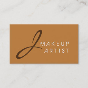 Tarjeta De Visita Fondo de Bronce de Artista de maquillaje Monograma