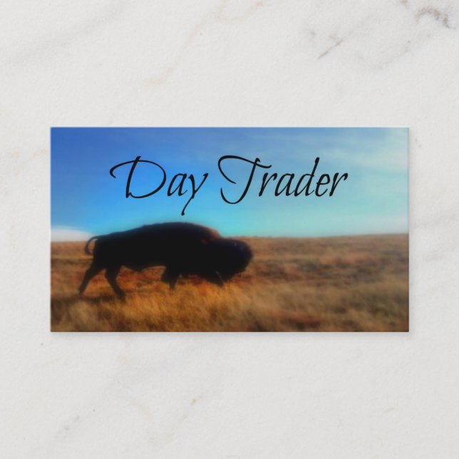 Tarjeta De Visita Fondo de Búfalo Escénico de Day Trader (Anverso)
