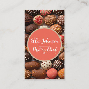 Tarjeta De Visita fondo de chocolates deliciosos