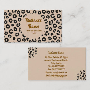 Tarjeta De Visita Fondo de Círculo con Estampado de Leopardo