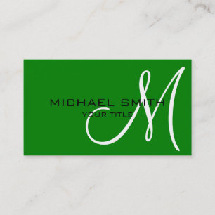 Tarjeta De Visita Fondo de color Ao monograma (inglés)