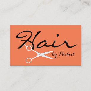 Tarjeta De Visita Fondo De Coral Elegante De Estilo Cabello #2