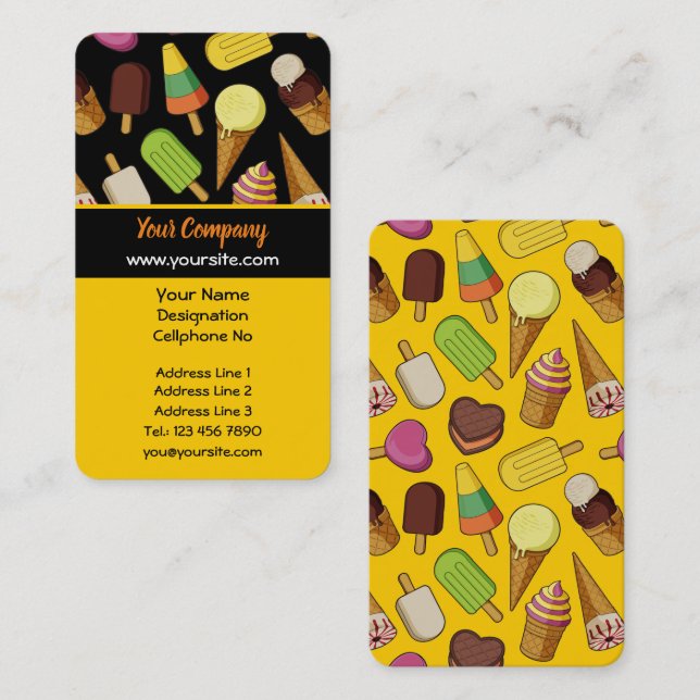 Tarjeta De Visita Fondo de Crema de Hielo (Anverso / Reverso)