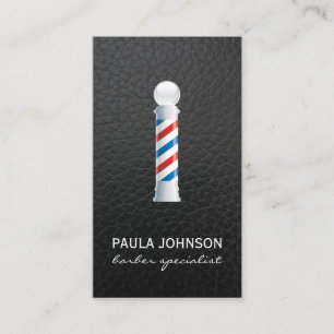 Tarjeta De Visita Fondo de cuero para citas de pólice de barbero