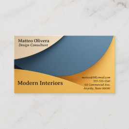 Tarjeta De Visita Fondo de formas geométricas en azul y amarillo