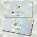 Tarjeta De Visita fondo de foto opal de su logotipo<br><div class="desc">tenga en cuenta que el efecto holográfico no es real,  sino simplemente simulado. Recomiendo semibrillo de papel claro para mejores resultados de impresión. Los papeles mate o negro no son adecuados para este diseño</div>