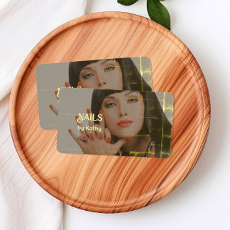Tarjeta De Visita Fondo de foto personalizado Nail Tech