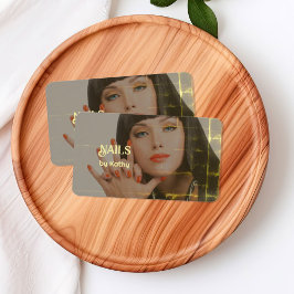 Tarjeta De Visita Fondo de foto personalizado Nail Tech