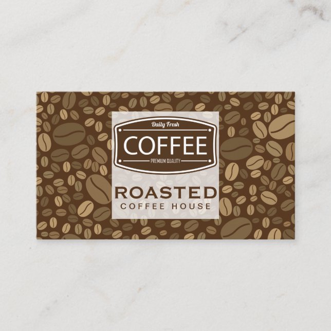 Tarjeta De Visita Fondo de Granos de Café (Anverso)
