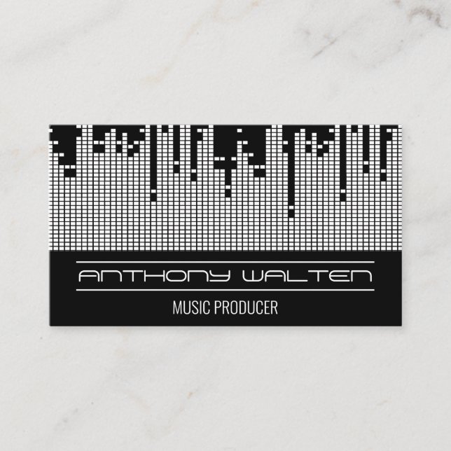Tarjeta De Visita Fondo de la barra de sonido de píxeles (Anverso)