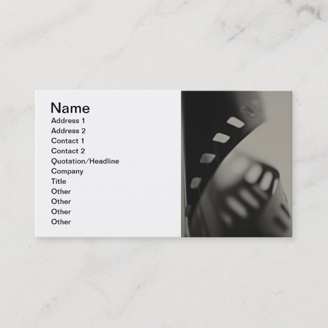 Tarjeta De Visita Fondo de la película (Anverso)