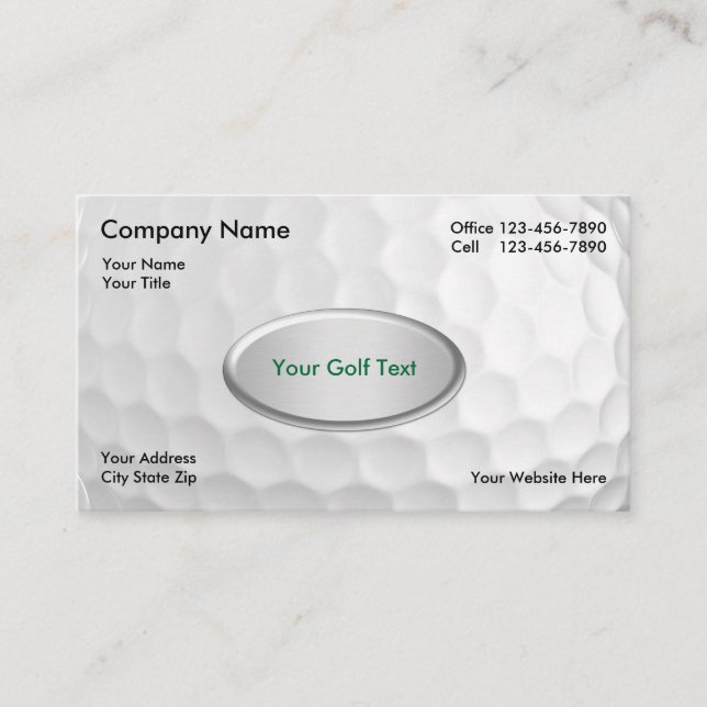 Tarjeta De Visita Fondo de la pelota de golf (Anverso)