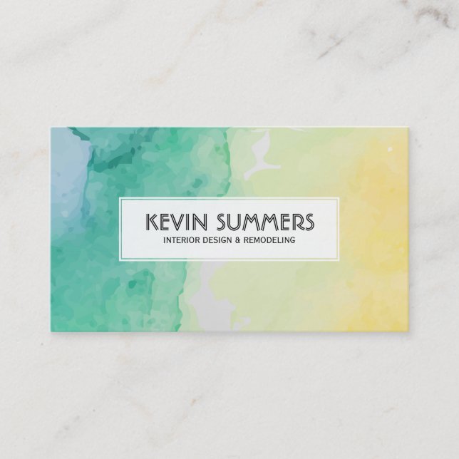 Tarjeta De Visita Fondo de las acuarelas pastorales modernas (Anverso)