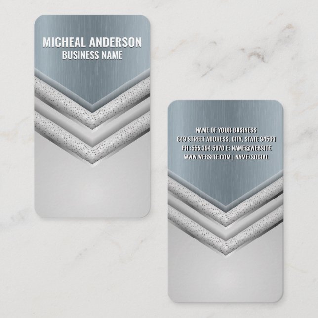 Tarjeta De Visita Fondo de las flechas metalizado (Anverso / Reverso)